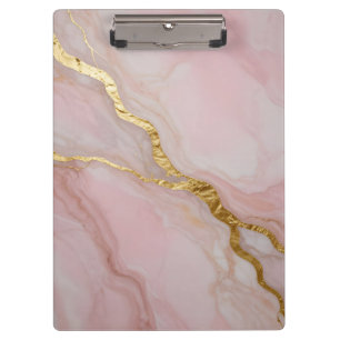 Gold and pink marble texture clipboard