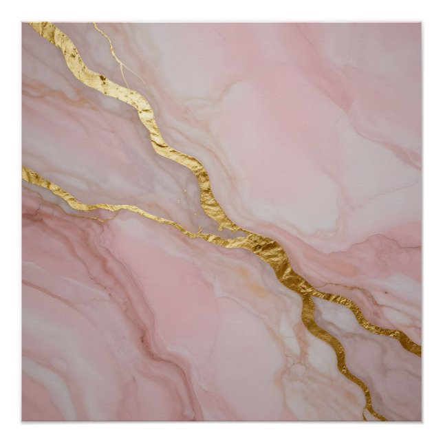 Gold and pink marble texture poster (Front)