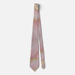 Gold and pink marble texture tie