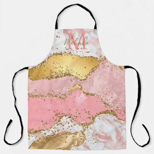 Gold and Pink Sequins Agate Apron