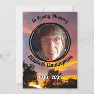 Gold and Pink Sunset Photo Memorial Program