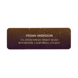 Gold and Plum Vintage Wedding Return Address Label