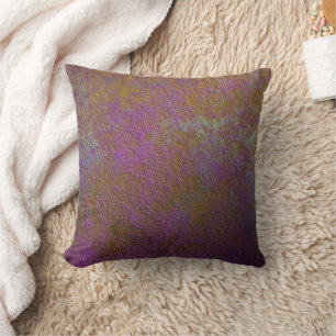 Gold and purple abstract design cushion