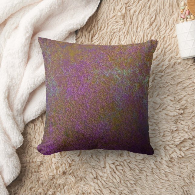 Gold and purple abstract design cushion (Blanket)