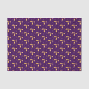 Gold and Purple Christmas Holly Tissue Paper