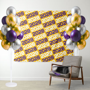 Gold and Purple Graduation Backdrop Tapestry