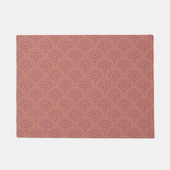 Gold and purple mandala waves pattern doormat (Front)