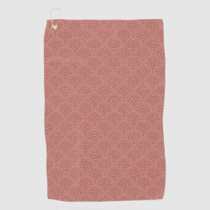 Gold and purple mandala waves pattern golf towel