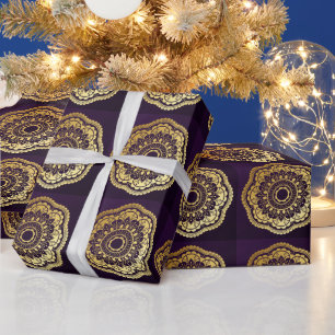 Gold and Purple Mandala Wrapping Paper