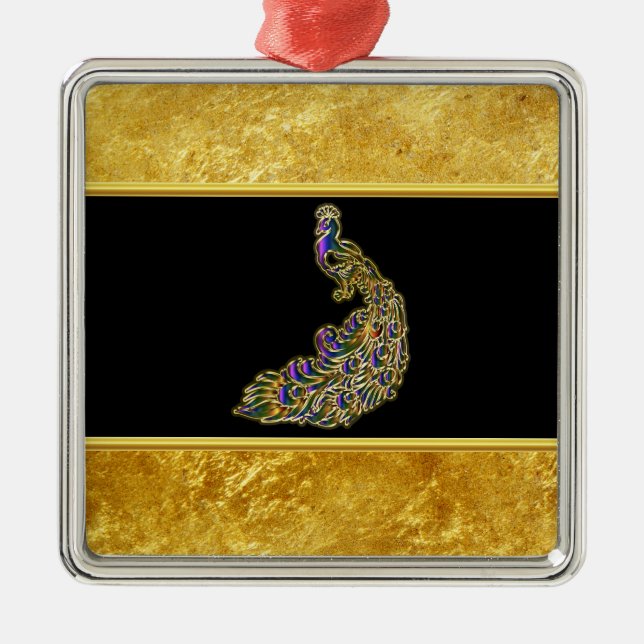 Gold and purple peacock gold foil with black metal ornament (Front)