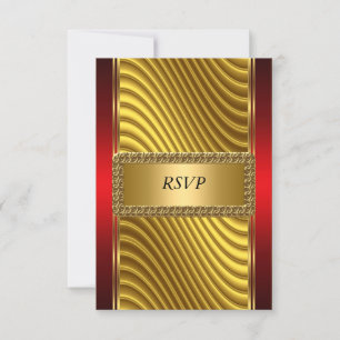 Gold and Red Art Deco Bar Mitzvah RSVP