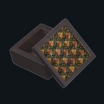 Gold and red Art Deco pattern on black Gift Box<br><div class="desc">Gold and red Art Deco pattern over a black background.</div>