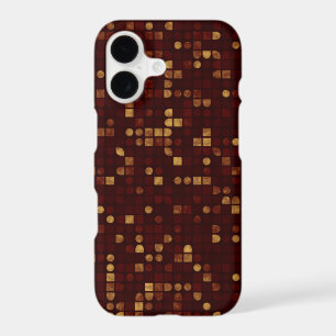 Gold and Red Dots and Squares Pattern