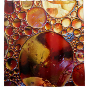 Gold and red dots shower curtain