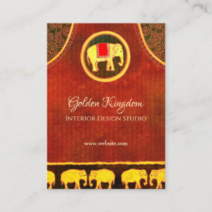 Gold and Red Elephant Kingdom Business Cards