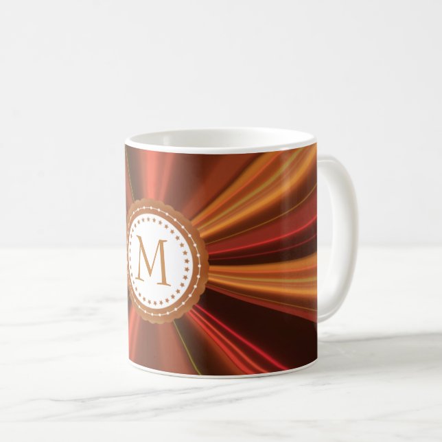 Gold And Red Fractal Coffee Mug (Front Right)