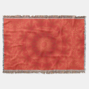 Gold and Red Kaleidoscope Throw Blanket