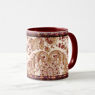 Gold And Red Lace Roses Coffee Mug