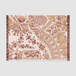 Gold And Red Lace Roses Tissue Paper