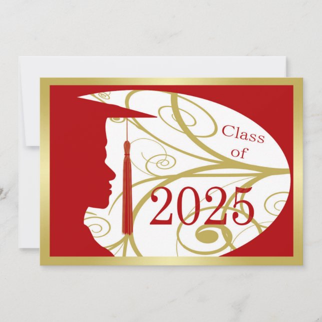 Gold and Red Man Silhouette 2025 Card (Front)