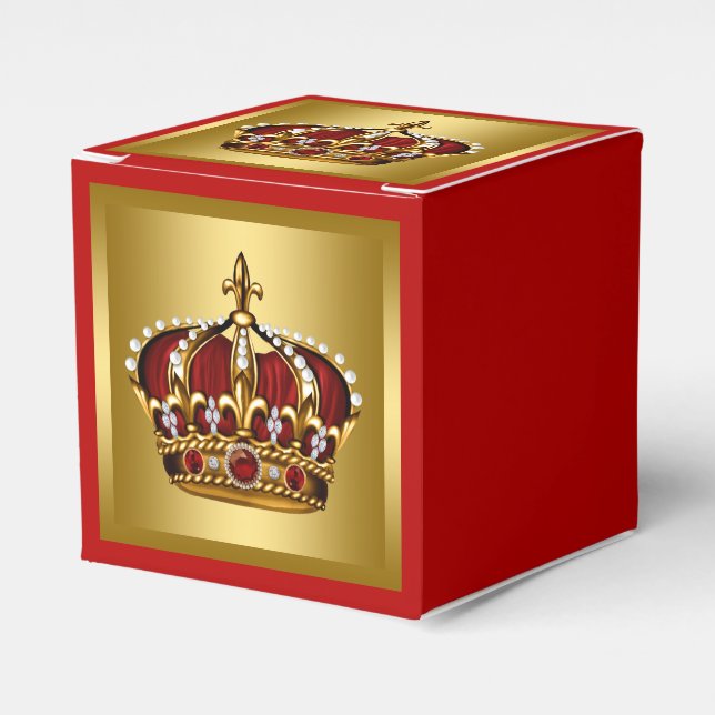 Gold and Red Prince Favour Box (Front Side)