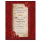 Gold and Red Quinceanera DIY Scroll Invitations