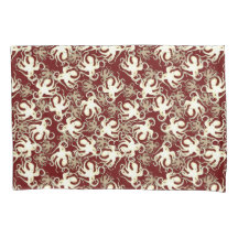 Gold And Red Repeating Motif | Octopus Pattern