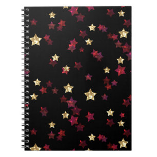 Gold and red stars . notebook