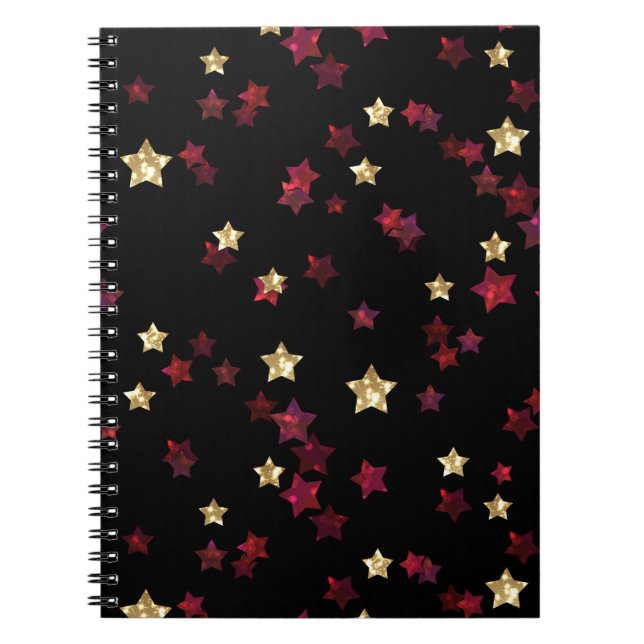Gold and red stars . notebook (Front)