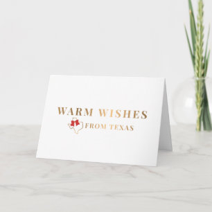 Gold and Red Warm Wishes From Texas Card
