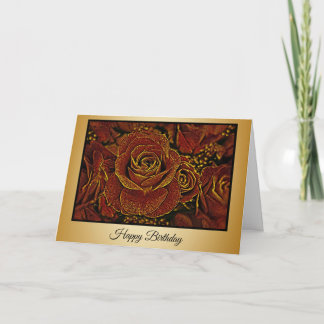 Gold and Rose - Birthday Card