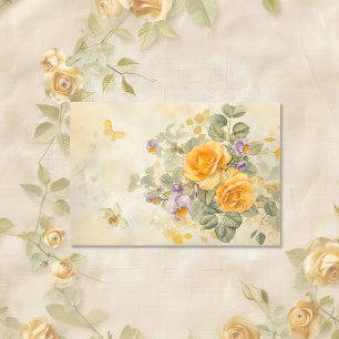 Gold and Roses 50th Wedding Anniversary Wrapping Paper Sheet