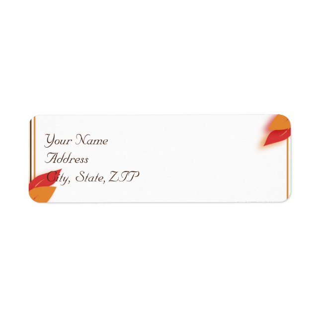 Gold and Rust Fall Leaf Return Address Label (Front)