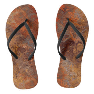 Gold and Rust Marble Abstract Thongs