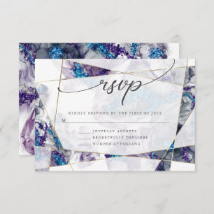 Gold and Sage Green Watercolor RSVP Card