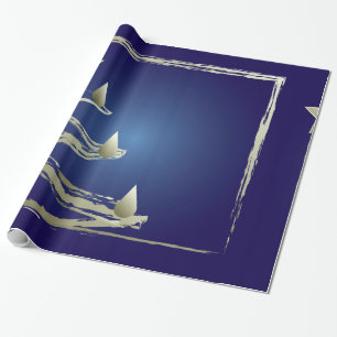 gold and sapphire wrapping paper