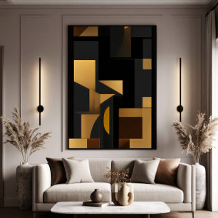 Gold and Shadow: The Dance of Forms Poster