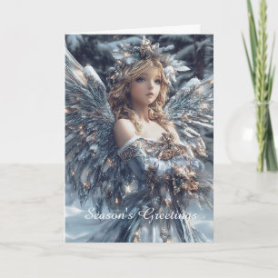 Gold and Silver Angel Christmas Card