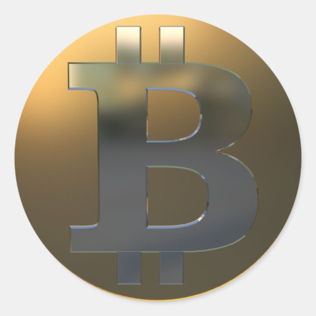 Gold and Silver Bitcoin Classic Round Sticker (Front)