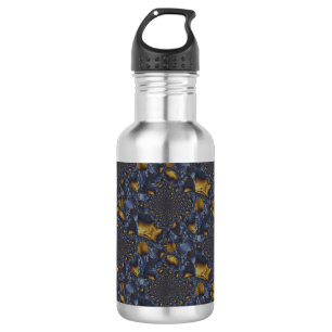 Gold and Silver Blue Molten Metal 532 Ml Water Bottle