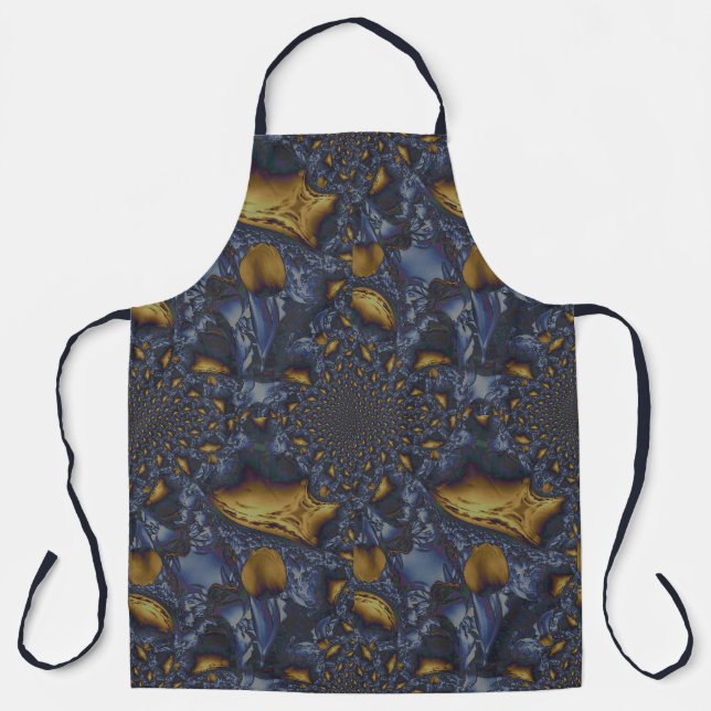 Gold and Silver Blue Molten Metal Apron (Front)