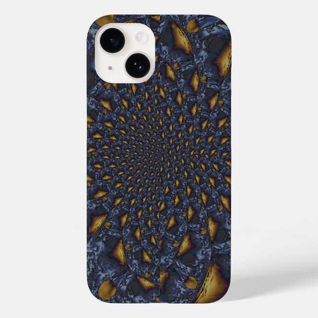Gold and Silver Blue Molten Metal Case-Mate iPhone Case (Back)