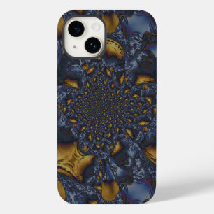 Gold and Silver Blue Molten Metal Case-Mate iPhone 14 Case