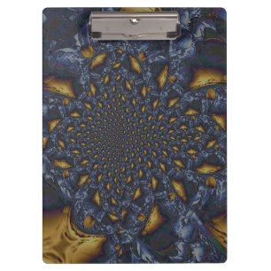 Gold and Silver Blue Molten Metal Clipboard