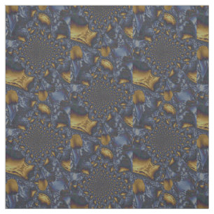 Gold and Silver Blue Molten Metal Fabric