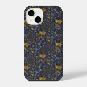Gold and Silver Blue Molten Metal iPhone 14 Case