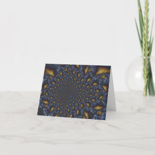 Gold and Silver Blue Molten Metal Thank You Card