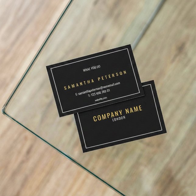 Gold and silver bold text business card (Gold and silver bold text business card.)