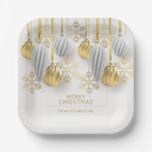 Gold and Silver Christmas Ornaments  Paper Plate