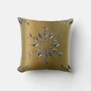 Gold and Silver Christmas Stars Cushion